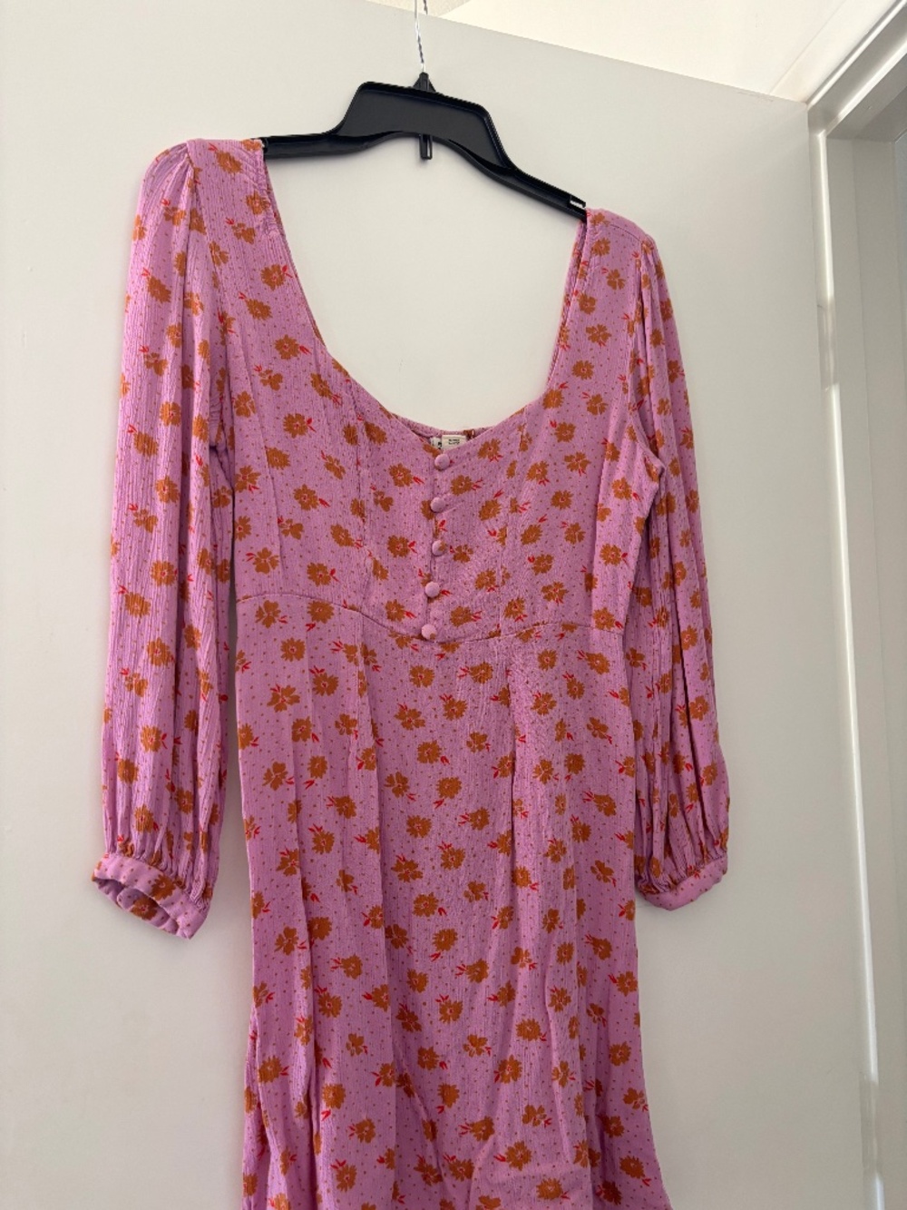 Billabong long sleeve pink dress